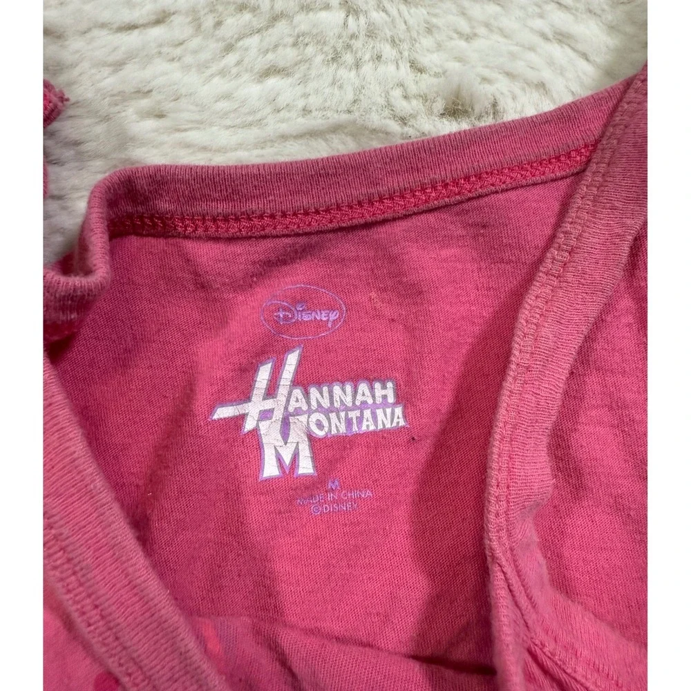 Y2K 2000s Disney Hannah Montana Cami Dress Pink Pop Star Disney Graphic Miley M